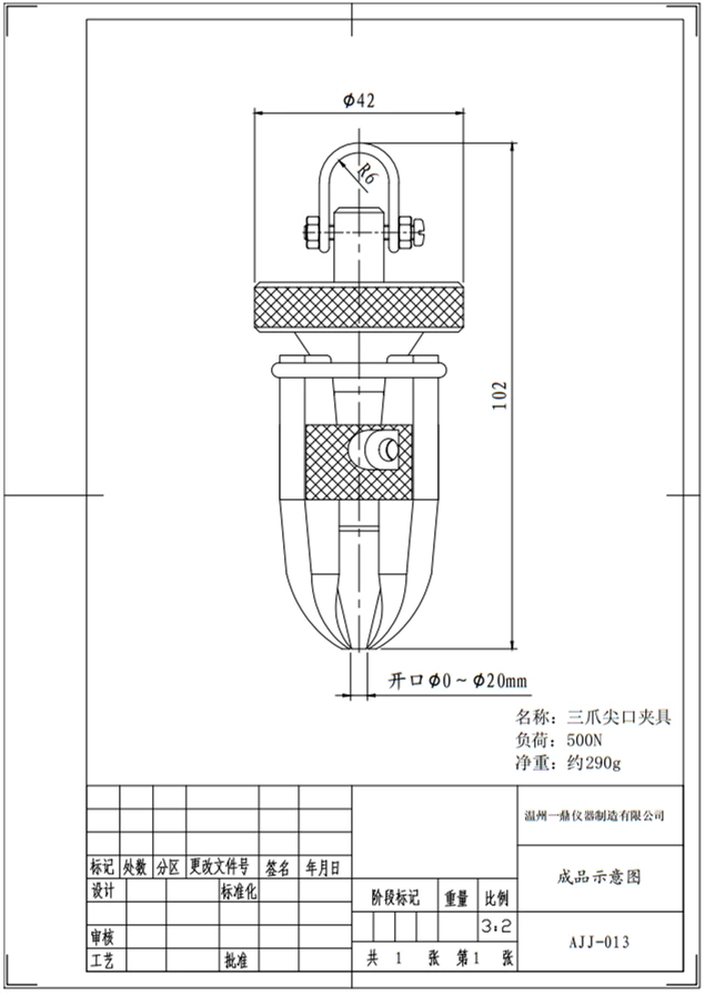Three-jaw tip clamp