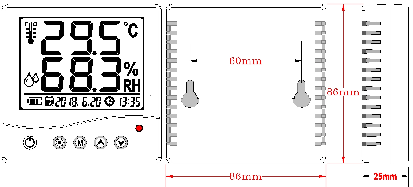 EDW-01-86 box temperature hygrometer