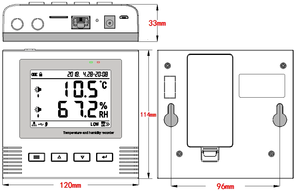 EDW-1000 temperature and humidity recorder